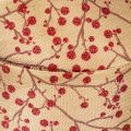 Ruban de décoration en tissu avec branches et baies rouges pailletées 40mm x 15m | Floristik24.fr