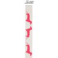 Ruban décoratif en polyester motif teckel rose 15 mm 18 m | Floristik24.fr
