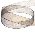 Ruban Organza Transparent Noir et Doré 15mm x 20m pour Décoration | Floristik24.fr