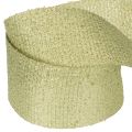 Ruban décoratif avec paillettes 55 mm x 15 m en polyester vert clair | Floristik24.fr