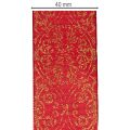 Ruban décoratif en polyester avec motifs dorés, 40 mm x 15 m, rouge et or | Floristik24.fr
