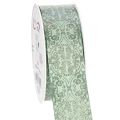 Floristik24 Ruban décoratif en polyester avec motif classique 40mm x 15m vert sauge