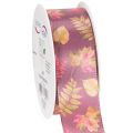 Floristik24 Ruban décoratif en polyester à motifs de feuilles d'automne 40mm x 15m