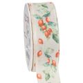 Floristik24 Ruban décoratif d'automne en polyester avec motif de baies et feuilles, 40 mm x 18 m