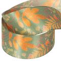 Ruban décoratif en tissu motif feuilles d’automne, 40 mm x 15 m | Floristik24.fr