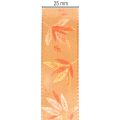 Ruban décoratif automnal en polyester avec motif de feuilles, 25 mm x 18 m | Floristik24.fr