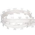 Ruban décoratif blanc avec motif cœur 20 mm x 15 m en polyester | Floristik24.fr