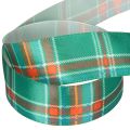 Ruban cadeau à motif écossais vert et rouge 25 mm x 20 m en polyester pour décoration intérieure | Floristik24.fr