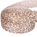 Ruban décoratif motif léopard 25 mm x 18 m, polyester, tons naturels | Floristik24.fr