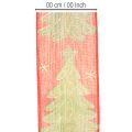 Ruban décoratif tissu sapins et étoiles 40mm 15m rouge, vert et doré | Floristik24.fr