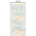 Ruban en tissu avec rennes et sapins dorés, bleu clair, 40 mm, 18 m | Floristik24.fr
