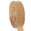 Floristik24 Bande décorative en coton avec franges 40 mm x 30 m marron