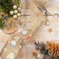 Ruban décoratif en polyester aspect jute motif lutins de Noël large 60mm long 10m | Floristik24.fr