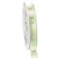 Floristik24 Ruban décoratif en polyester motif nœuds dorés 15mm x 18m, couleur vert menthe