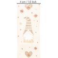 Ruban décoratif tissu beige motifs lutins et cœurs 40 mm x 15 m Noël intérieur | Floristik24.fr