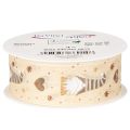 Ruban décoratif tissu beige