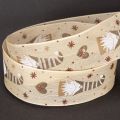 Ruban décoratif tissu beige
