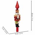 Figurine casse-noisette rouge pour sapin de Noël, 28 cm, en verre véritable | Floristik24.fr