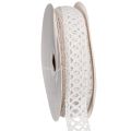 Floristik24 Ruban décoratif dentelle coton blanc 18mm x 10m