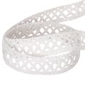 Ruban décoratif dentelle coton blanc 18mm x 10m | Floristik24.fr