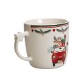 Tasse en céramique avec motif de Noël, voiture et cadeaux, 9 cm | Floristik24.fr