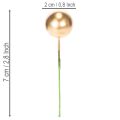 Boules dorées décoratives en plastique sur tiges 2 cm 48 pièces | Floristik24.fr
