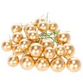 Boules dorées décoratives en plastique sur tiges 2 cm 48 pièces | Floristik24.fr