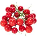 Baies rouges artificielles avec tiges en fil, 15-20 mm, lot de 48 pièces | Floristik24.fr