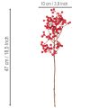 Branche artificielle de houx avec baies rouges pour décoration intérieure 47 cm - Lot de 3 | Floristik24.fr