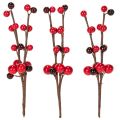 Branche artificielle avec baies rouges 15 cm Lot de 6 | Floristik24.fr