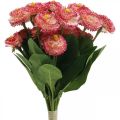 Floristik24 Fleur artificielle, cloches artificielles en bouquet, marguerites blanc-rose L32cm 10pcs