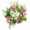 Floristik24 Couronne de Bellis / fleur damier rose, blanc Ø30cm
