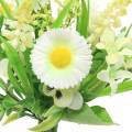 Floristik24 Bouquet printanier avec bellis et jacinthe artificielle blanche, jaune 25cm