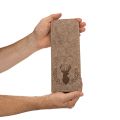 Pochettes à couverts en feutre motif cerf 26 cm marron set de 4 | Floristik24.fr