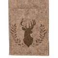 Pochettes à couverts en feutre motif cerf 26 cm marron set de 4 | Floristik24.fr