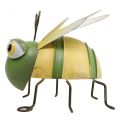 Floristik24 Figurine de jardin abeille, figurine décorative métal insecte H9,5cm vert jaune