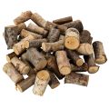 Floristik24 Morçeaux de bois de bouleau avec écorce pour bricolage 3 cm 300 g