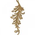 Floristik24 Pendentif arbre à paillettes, plumes décoratives à accrocher, décoration de Noël Doré L16cm 6pcs