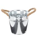 Floristik24 Seau décoratif en métal avec poignées en corde Ø16cm