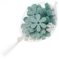 Floristik24 Saupoudrer de fleurs de décoration en vert, menthe, bois blanc à saupoudrer 29pcs