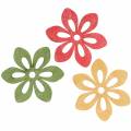 Floristik24 Fleurs en bois vert/jaune/rouge à parsemer, Ø 4 cm