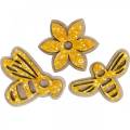 Floristik24 Fleurs et abeilles à saupoudrer de bois d&#39;oranger sprinkle décoration printemps 36pcs