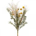 Floristik24 Bouquet de fleurs artificielles Craspedia plume herbe eucalyptus 55cm