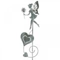 Floristik24 Décoration de jardin, bouchon décoratif fleur elfe, décoration printemps, bouchon métal, fée avec coeurs, Saint Valentin 2pcs