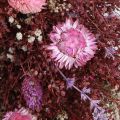 Couronne de fleurs séchées Ø25cm Rouge vin et Rose | Floristik24.fr