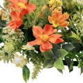 Floristik24 Couronne de fleurs artificielles anémones orange Ø30cm H9cm