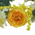 Floristik24 Couronne de fleurs artificielles Couronne de fleurs artificielles jaune blanc 42cm