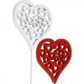 Bouchon fleur coeur rouge, blanc Bouchon décoratif Saint Valentin 7cm 12pcs