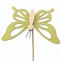Floristik24 Bouchon fleur papillon déco bois coloré 8.5cm 12pcs
