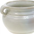 Floristik24 Cache-pot avec anse cache-pot en céramique blanc Ø10cm